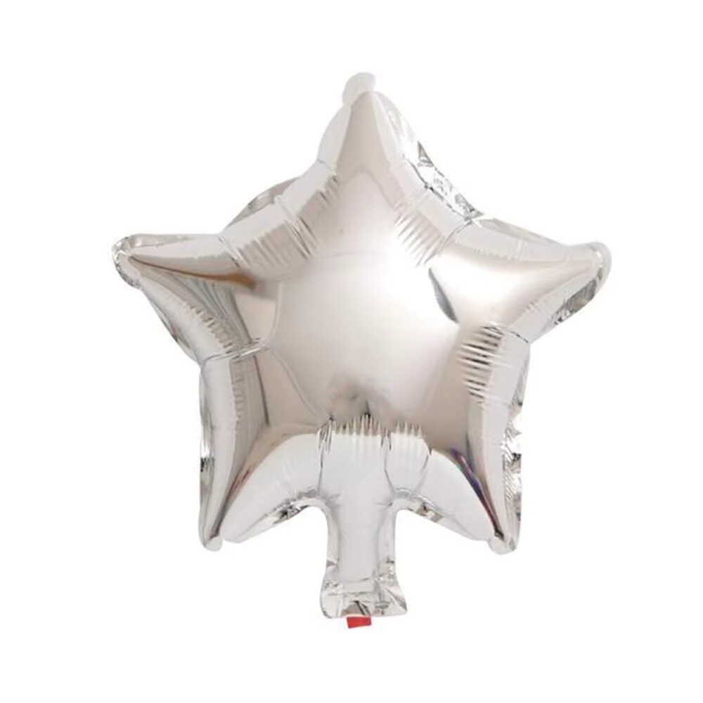 10'' Gümüş Yıldız Folyo Balon 50'li