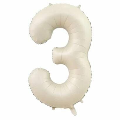 3- RAKAM 34'' KREM RENK BALON 76 CM