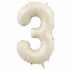 3- RAKAM 34'' KREM RENK BALON 76 CM