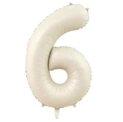 6- RAKAM 34'' KREM RENK BALON 76 CM