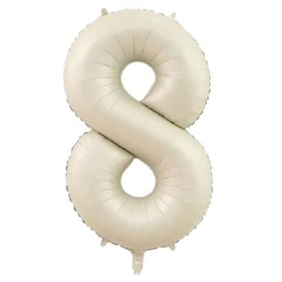 8- RAKAM 34'' KREM RENK BALON 76 CM