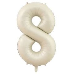 8- RAKAM 34'' KREM RENK BALON 76 CM