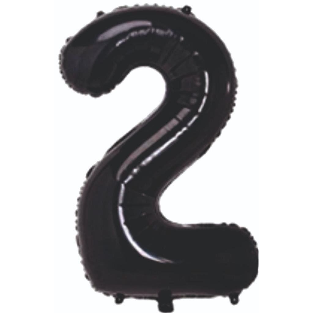 2- RAKAM 34'' SİYAH RENK BALON 76 CM