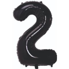 2- RAKAM 34'' SİYAH RENK BALON 76 CM