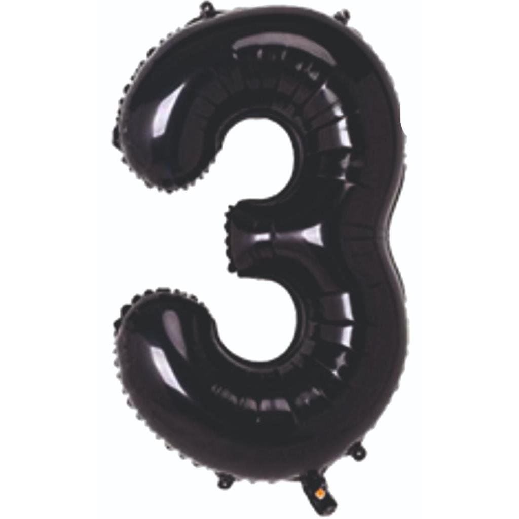 3- RAKAM 34'' SİYAH RENK BALON 76 CM