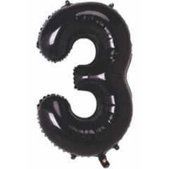 3- RAKAM 34'' SİYAH RENK BALON 76 CM