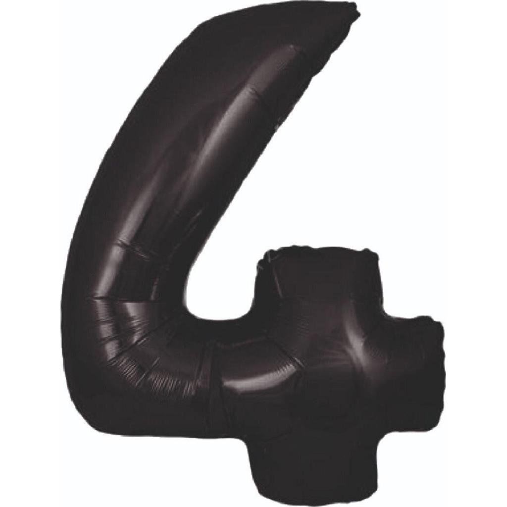 4- RAKAM 34'' SİYAH RENK BALON 76 CM