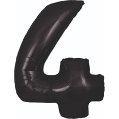 4- RAKAM 34'' SİYAH RENK BALON 76 CM
