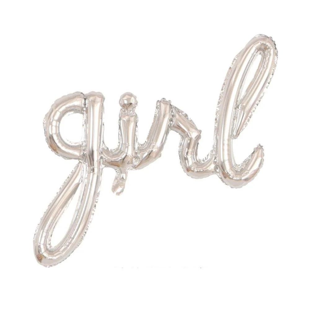 Girl Gümüş Folyo Balon 78x44