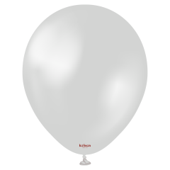 12'' Kalisan Metalik Gümüş Balon (Silver) 50'li