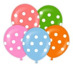 12'' Karışık Puantiye Baskılı Balon 25’li