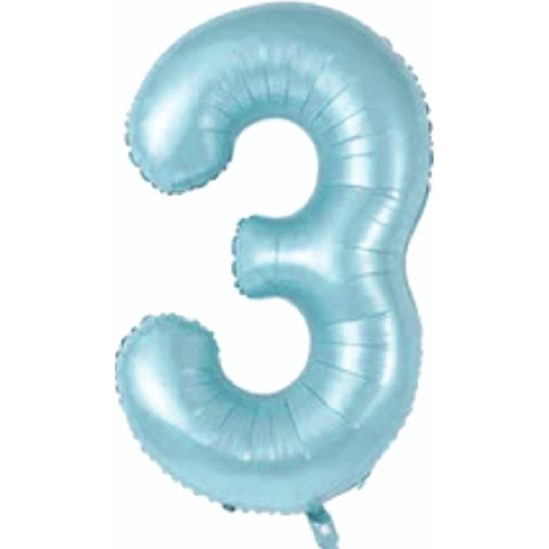 3- RAKAM 34'' MAVİ RENK BALON 76 CM