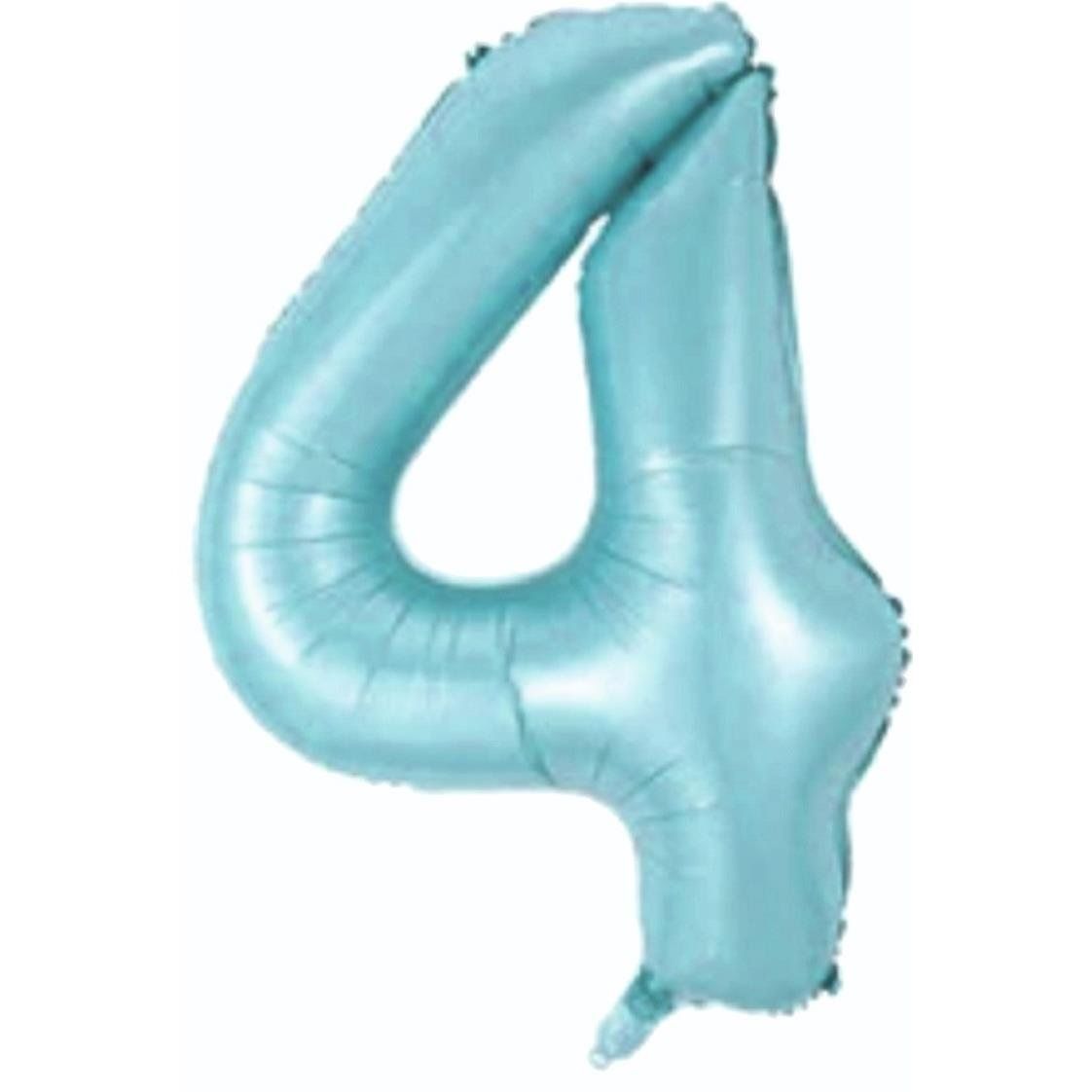 4- RAKAM 34'' MAVİ RENK BALON 76 CM