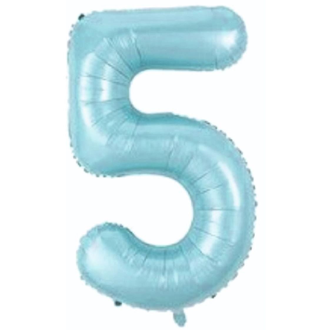 5- RAKAM 34'' MAVİ RENK BALON 76 CM