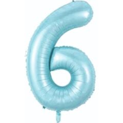 6- RAKAM 34'' MAVİ RENK BALON 76 CM