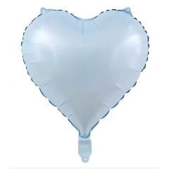 18'' Retro Açık Mavi Kalp Folyo Balon