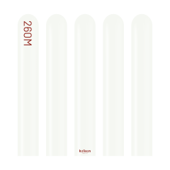 Pastel Beyaz Sosis Balon (White) 100'lü