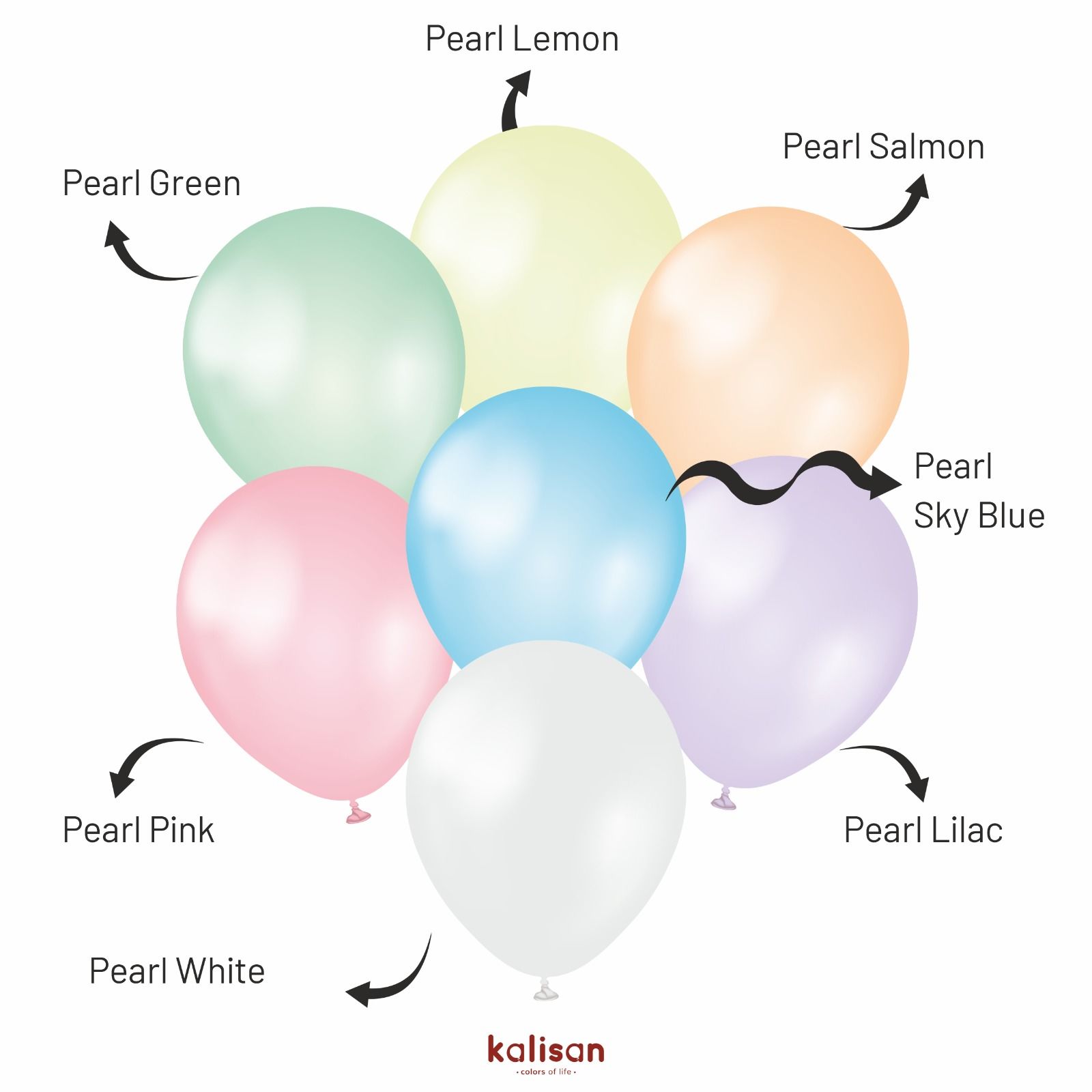 12'' Kalisan Metalik Karışık Balon 50'li