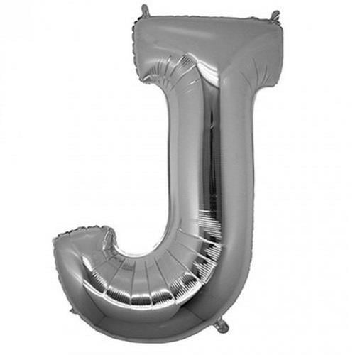 J- HARF 40'' GÜMÜŞ RENK BALON 100 CM