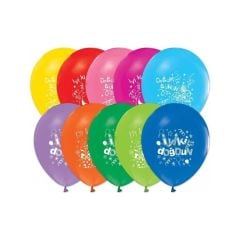 8'' Gemar Karışık İyiki Doğdun Baskılı Balon 100'lü