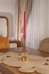 Metalik Kırmızı Şamdan Mumu 25cm 10'lu