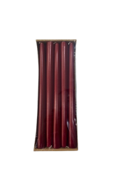 Metalik Kırmızı Şamdan Mumu 25cm 10'lu
