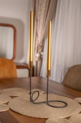 Metalik Altın Şamdan Mumu 25cm 10'lu