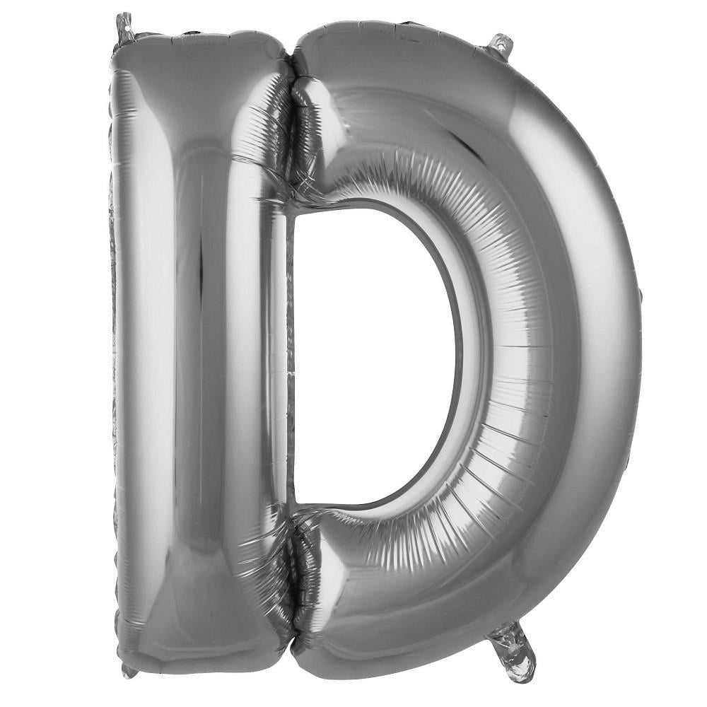 D- HARF 40'' GÜMÜŞ RENK BALON 100 CM