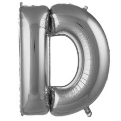 D- HARF 40'' GÜMÜŞ RENK BALON 100 CM