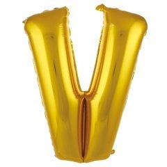 V- HARF 34'' ALTIN RENK BALON 76 CM