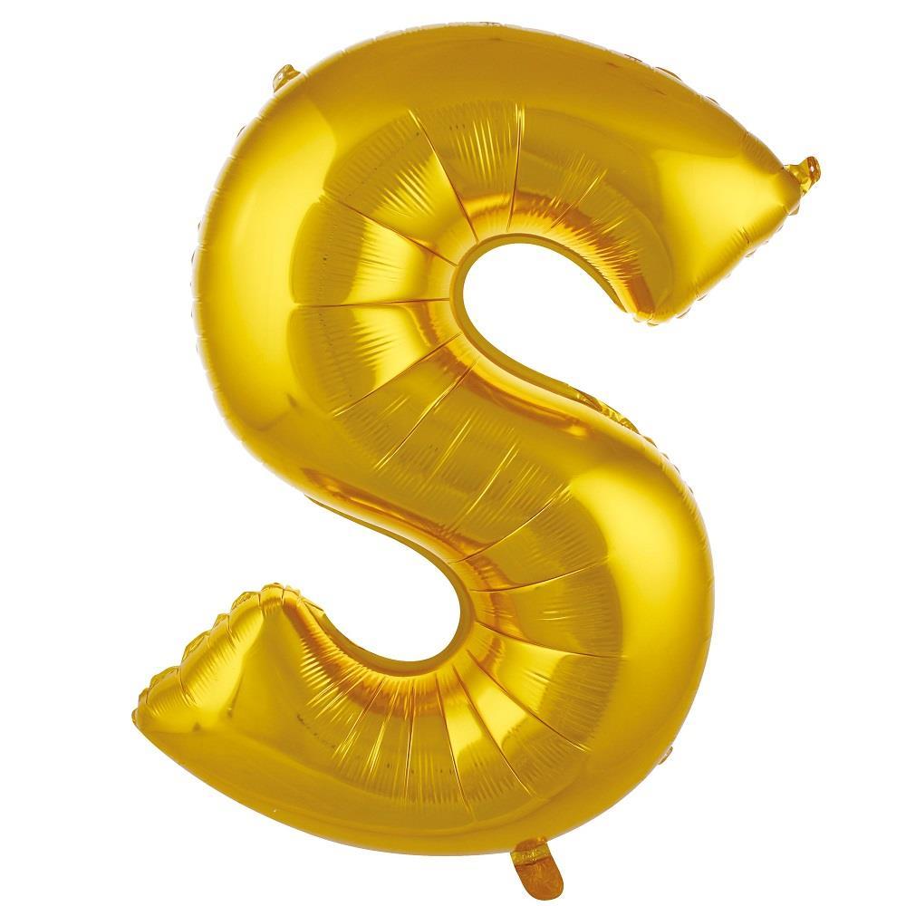 S- HARF 34'' ALTIN RENK BALON 76 CM