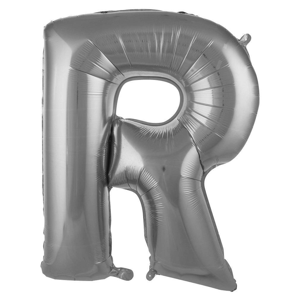 R- HARF 34'' GÜMÜŞ RENK BALON 76 CM