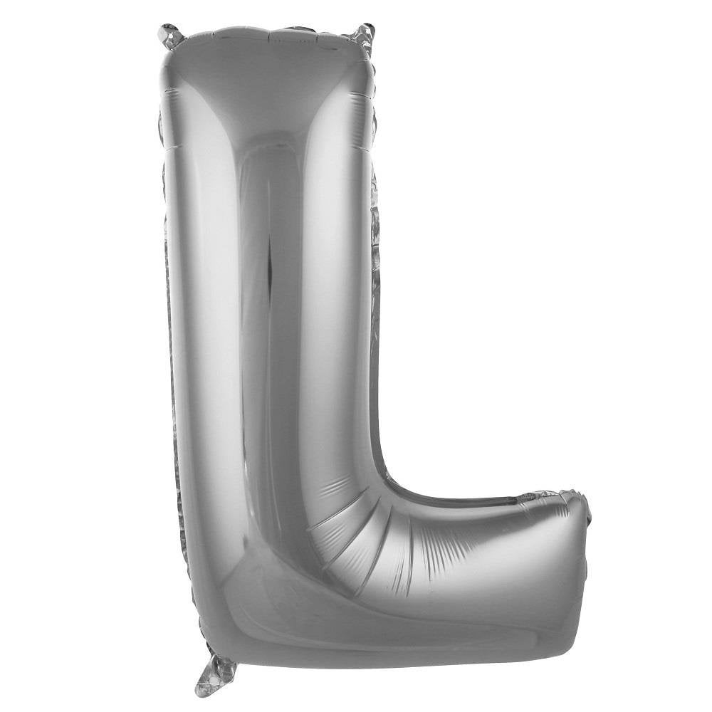 L- HARF 34'' GÜMÜŞ RENK BALON 76 CM