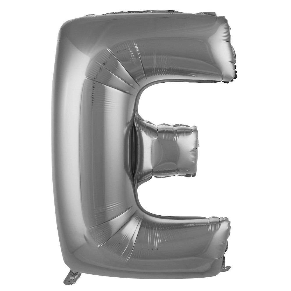 E- HARF 34'' GÜMÜŞ RENK BALON 76 CM