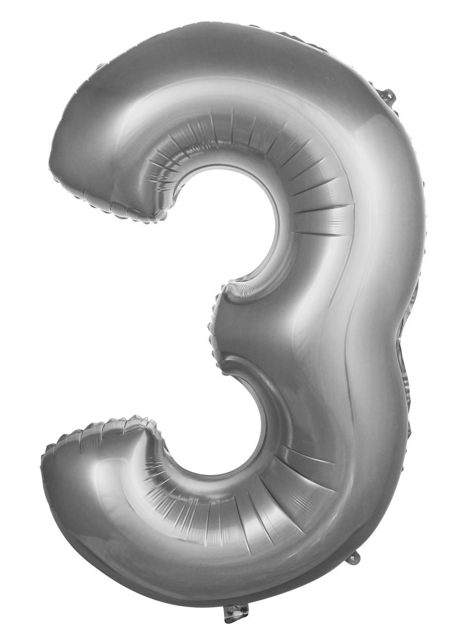 3- RAKAM 34'' GÜMÜŞ RENK BALON 76 CM