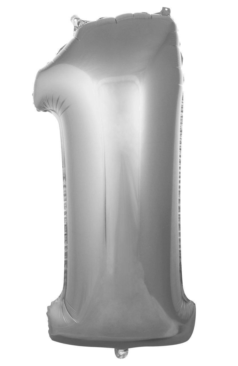 1- RAKAM 34'' GÜMÜŞ RENK BALON 76 CM
