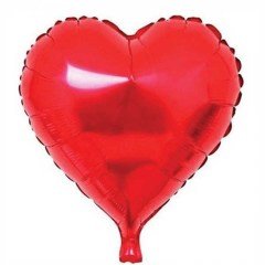 18'' Parlak Folyo Kırmızı Kalp Balon 40cm
