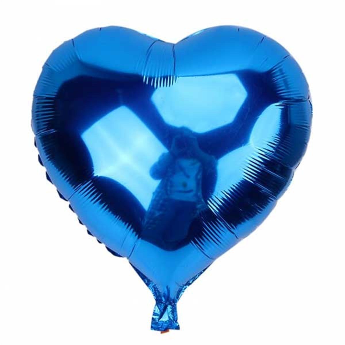 24'' Parlak Folyo Mavi Kalp Balon 60cm