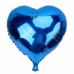 24'' Parlak Folyo Mavi Kalp Balon 60cm