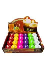 Pilli Renkli Tealight Mum 24'lü
