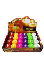 Pilli Renkli Tealight Mum 24'lü