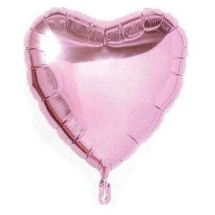 24'' Parlak Folyo Açık Pembe Kalp Balon 60cm