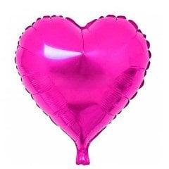24'' Parlak Folyo Fuşya Kalp Balon 60cm