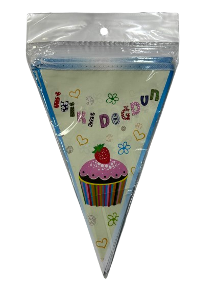 İyiki Doğdun Mavi Cup Cake Üçgen Flama