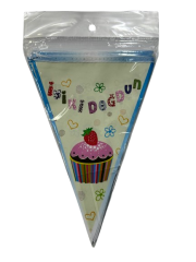 İyiki Doğdun Mavi Cup Cake Üçgen Flama