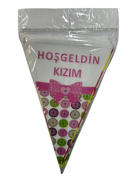 Hoşgeldin Kızım Üçgen Flama