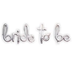 El Yazılı Bride To Be Gümüş  Folyo Set Balon