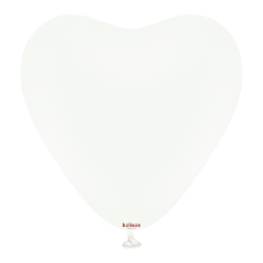 12'' Kalp Beyaz Balon 25'li