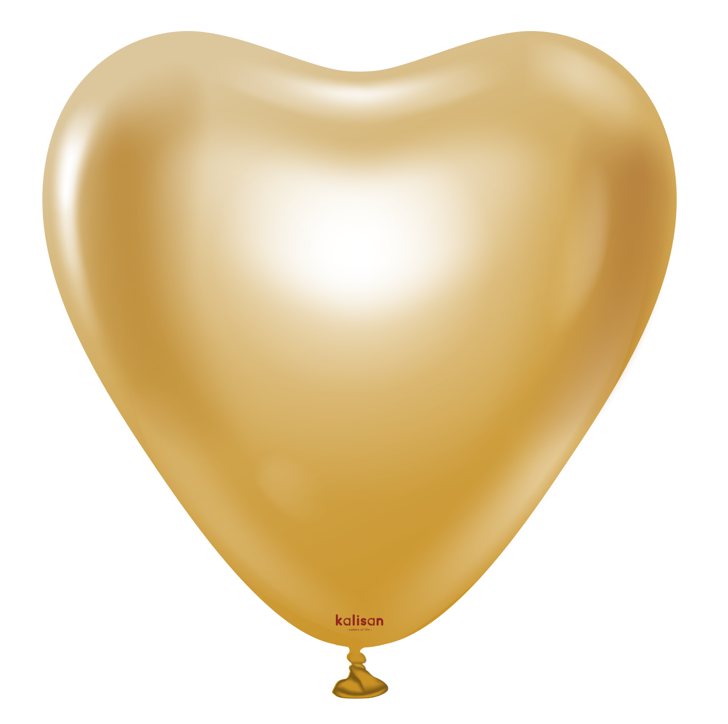 12'' Kalp Mirror Altın Balon 25'li