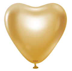12'' Kalp Mirror Altın Balon 25'li